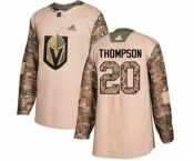 Adidas Vegas Golden Knights #20 Paul Thompson Authentic Camo Veterans Day Practice NHL Jersey