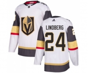 Adidas Vegas Golden Knights #24 Oscar Lindberg Authentic White Away NHL Jersey