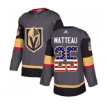 Adidas Vegas Golden Knights #25 Stefan Matteau Authentic Gray USA Flag Fashion NHL Jersey
