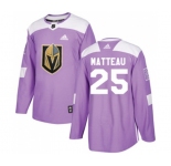 Adidas Vegas Golden Knights #25 Stefan Matteau Authentic Purple Fights Cancer Practice NHL Jersey