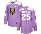 Adidas Vegas Golden Knights #25 Stefan Matteau Authentic Purple Fights Cancer Practice NHL Jersey