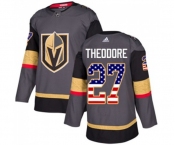 Adidas Vegas Golden Knights #27 Shea Theodore Authentic Gray USA Flag Fashion NHL Jersey