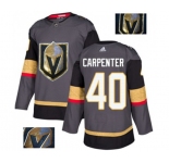 Adidas Vegas Golden Knights #40 Ryan Carpenter Authentic Gray Fashion Gold NHL Jersey