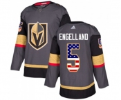 Adidas Vegas Golden Knights #5 Deryk Engelland Authentic Gray USA Flag Fashion NHL Jersey