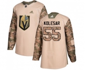 Adidas Vegas Golden Knights #55 Keegan Kolesar Authentic Camo Veterans Day Practice NHL Jersey