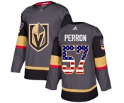 Adidas Vegas Golden Knights #57 David Perron Authentic Gray USA Flag Fashion NHL Jersey