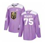 Adidas Vegas Golden Knights #75 Ryan Reaves Authentic Purple Fights Cancer Practice NHL Jersey