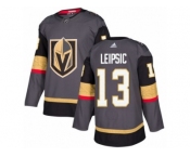 Men Adidas Vegas Golden Knights #13 Brendan Leipsic Authentic Gray Home NHL Jersey
