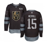 Men Adidas Vegas Golden Knights #15 Jon Merrill Authentic Black 1917-2017 100th Anniversary NHL Jersey