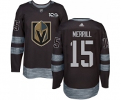 Men Adidas Vegas Golden Knights #15 Jon Merrill Authentic Black 1917-2017 100th Anniversary NHL Jersey