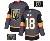 Men Adidas Vegas Golden Knights #18 James Neal Authentic Gray Fashion Gold NHL Jersey