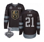 Men Adidas Vegas Golden Knights #21 Cody Eakin Authentic Black 1917-2017 100th Anniversary 2018 Stanley Cup Final NHL Jersey