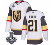 Men Adidas Vegas Golden Knights #21 Cody Eakin Authentic White Away 2018 Stanley Cup Final NHL Jersey