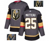 Men Adidas Vegas Golden Knights #25 Stefan Matteau Authentic Gray Fashion Gold NHL Jersey