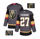 Men Adidas Vegas Golden Knights #27 Shea Theodore Authentic Gray Fashion Gold NHL Jersey