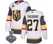 Men Adidas Vegas Golden Knights #27 Shea Theodore Authentic White Away 2018 Stanley Cup Final NHL Jersey