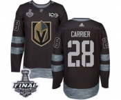 Men Adidas Vegas Golden Knights #28 William Carrier Authentic Black 1917-2017 100th Anniversary 2018 Stanley Cup Final NHL Jersey