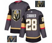 Men Adidas Vegas Golden Knights #28 William Carrier Authentic Gray Fashion Gold NHL Jersey