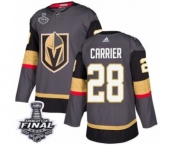 Men Adidas Vegas Golden Knights #28 William Carrier Authentic Gray Home 2018 Stanley Cup Final NHL Jersey
