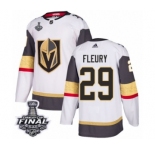 Men Adidas Vegas Golden Knights #29 Marc-Andre Fleury Authentic White Away 2018 Stanley Cup Final NHL Jersey