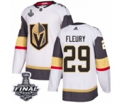 Men Adidas Vegas Golden Knights #29 Marc-Andre Fleury Authentic White Away 2018 Stanley Cup Final NHL Jersey
