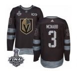 Men Adidas Vegas Golden Knights #3 Brayden McNabb Authentic Black 1917-2017 100th Anniversary 2018 Stanley Cup Final NHL Jersey