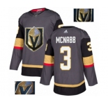 Men Adidas Vegas Golden Knights #3 Brayden McNabb Authentic Gray Fashion Gold NHL Jersey