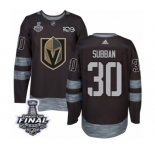 Men Adidas Vegas Golden Knights #30 Malcolm Subban Authentic Black 1917-2017 100th Anniversary 2018 Stanley Cup Final NHL Jersey