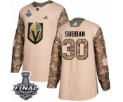 Men Adidas Vegas Golden Knights #30 Malcolm Subban Authentic Camo Veterans Day Practice 2018 Stanley Cup Final NHL Jersey