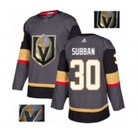 Men Adidas Vegas Golden Knights #30 Malcolm Subban Authentic Gray Fashion Gold NHL Jersey