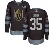 Men Adidas Vegas Golden Knights #35 Oscar Dansk Authentic Black 1917-2017 100th Anniversary NHL Jersey