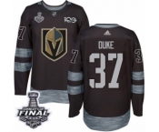 Men Adidas Vegas Golden Knights #37 Reid Duke Authentic Black 1917-2017 100th Anniversary 2018 Stanley Cup Final NHL Jersey