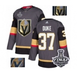 Men Adidas Vegas Golden Knights #37 Reid Duke Authentic Gray Fashion Gold 2018 Stanley Cup Final NHL Jersey