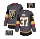 Men Adidas Vegas Golden Knights #37 Reid Duke Authentic Gray Fashion Gold NHL Jersey
