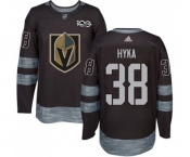 Men Adidas Vegas Golden Knights #38 Tomas Hyka Authentic Black 1917-2017 100th Anniversary NHL Jersey
