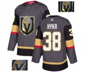 Men Adidas Vegas Golden Knights #38 Tomas Hyka Authentic Gray Fashion Gold NHL Jersey