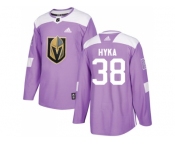 Men Adidas Vegas Golden Knights #38 Tomas Hyka Purple Authentic Fights Cancer Stitched NHL Jersey