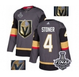 Men Adidas Vegas Golden Knights #4 Clayton Stoner Authentic Gray Fashion Gold 2018 Stanley Cup Final NHL Jersey