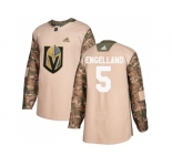 Men Adidas Vegas Golden Knights #5 Deryk Engelland Camo Authentic 2017 Veterans Day Stitched NHL Jersey