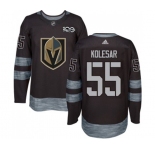 Men Adidas Vegas Golden Knights #55 Keegan Kolesar Authentic Black 1917-2017 100th Anniversary NHL Jersey