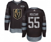 Men Adidas Vegas Golden Knights #55 Keegan Kolesar Authentic Black 1917-2017 100th Anniversary NHL Jersey