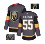 Men Adidas Vegas Golden Knights #55 Keegan Kolesar Authentic Gray Fashion Gold NHL Jersey