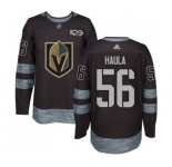 Men Adidas Vegas Golden Knights #56 Erik Haula Authentic Black 1917-2017 100th Anniversary NHL Jersey