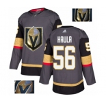 Men Adidas Vegas Golden Knights #56 Erik Haula Authentic Gray Fashion Gold NHL Jersey