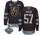 Men Adidas Vegas Golden Knights #57 David Perron Authentic Black 1917-2017 100th Anniversary 2018 Stanley Cup Final NHL Jersey