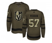 Men Adidas Vegas Golden Knights #57 David Perron Green Salute to Service Stitched NHL Jersey