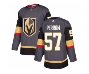 Men Adidas Vegas Golden Knights #57 David Perron Grey Home Authentic Stitched NHL Jersey