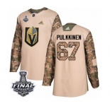 Men Adidas Vegas Golden Knights #67 Teemu Pulkkinen Authentic Camo Veterans Day Practice 2018 Stanley Cup Final NHL Jersey