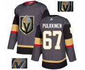 Men Adidas Vegas Golden Knights #67 Teemu Pulkkinen Authentic Gray Fashion Gold NHL Jersey