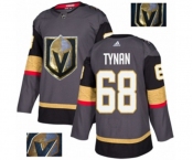 Men Adidas Vegas Golden Knights #68 T.J. Tynan Authentic Gray Fashion Gold NHL Jersey